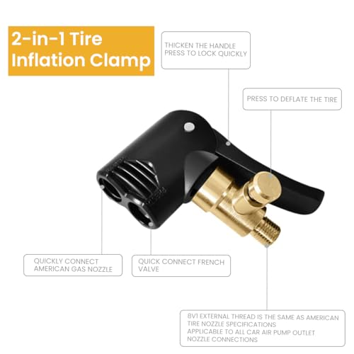STHIRA® Universal Valve Adapter for Tyre Air Pump 2 in 1 Valve Adaptors Durable Air Pump Converter Adapter for Schrader & Presta Multi-Purpose Air Pump Adapter for Car, Bike Motorcycle Tires - Image 3
