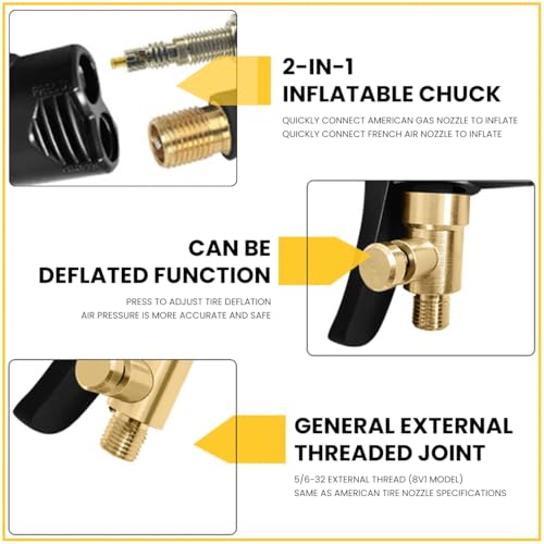 STHIRA® Universal Valve Adapter for Tyre Air Pump 2 in 1 Valve Adaptors Durable Air Pump Converter Adapter for Schrader & Presta Multi-Purpose Air Pump Adapter for Car, Bike Motorcycle Tires - Image 4
