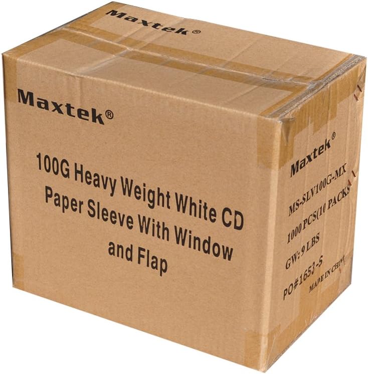 maxtek 1000 Pack Maxtek Premium Thick White Paper CD Sleeves Envelope with Window Cut Out and Flap 100g Heavy Weight Wholesale Direct - Image 2