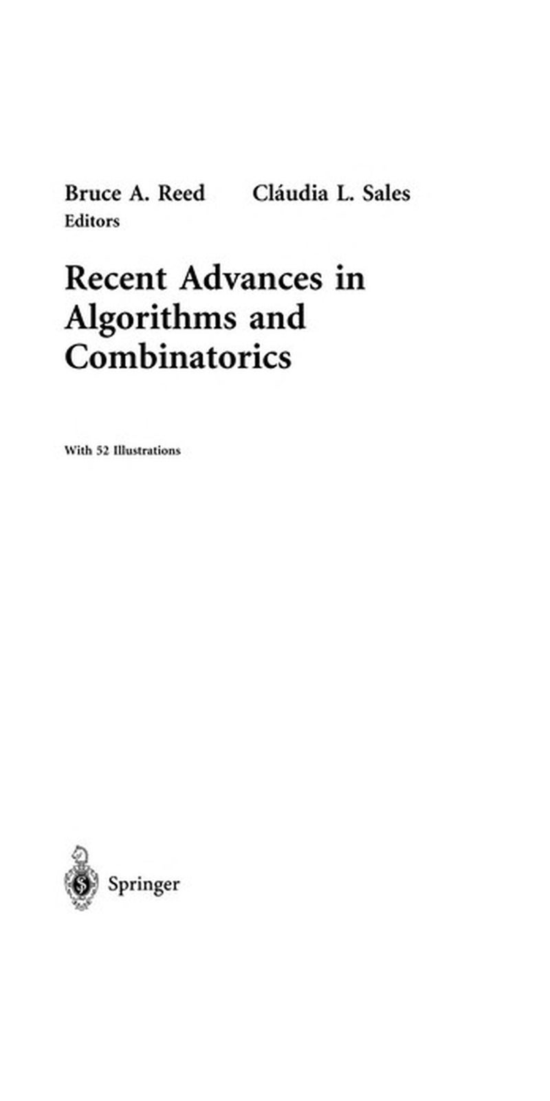 Recent advances in algorithms and combinatorics | Paperback | Published by Springer