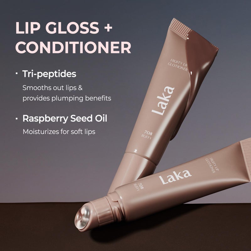 Laka Fruity Lip Glotioner, 10ml/0.33 fl.oz, Lip Gloss with High Shine Vivid Colors, Jelly tip for Hygienic & Easy Application, K-Beautyâ€‹â€‹ (#700 Glowy) - Image 3
