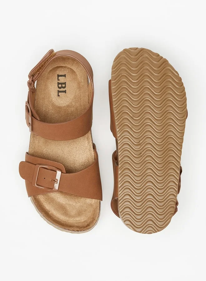 ال بي ال من شو اكسبرس Boy's Buckle Accented Sandals With Hook And Loop Closure