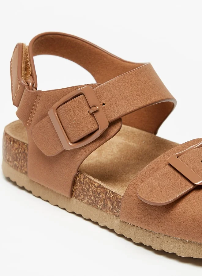 ال بي ال من شو اكسبرس Boy's Buckle Accented Sandals With Hook And Loop Closure