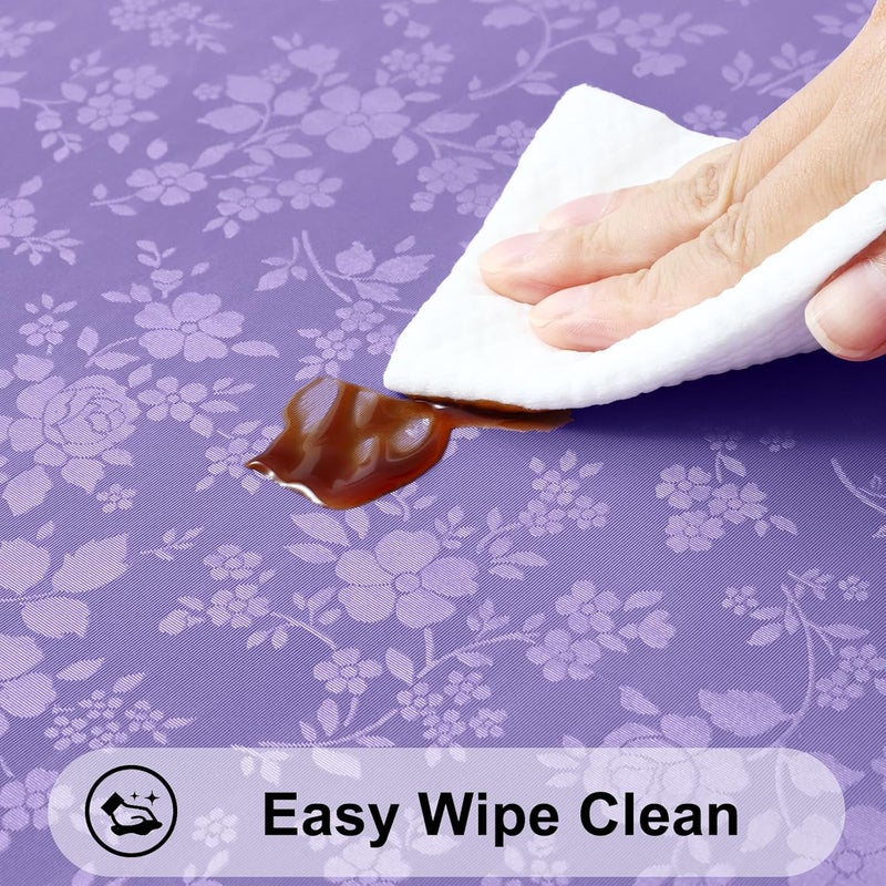 Smiry Square Table Cloth, Waterproof Heavy Duty Vinyl Tablecloths, Wipeable Washable Table Cover for Kitchen and Dining Room (Purple, 54" X 54") - Image 3
