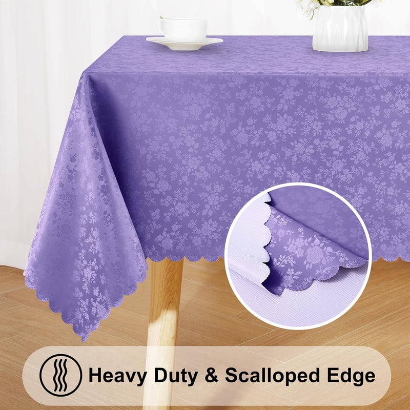 Smiry Square Table Cloth, Waterproof Heavy Duty Vinyl Tablecloths, Wipeable Washable Table Cover for Kitchen and Dining Room (Purple, 54" X 54") - Image 4
