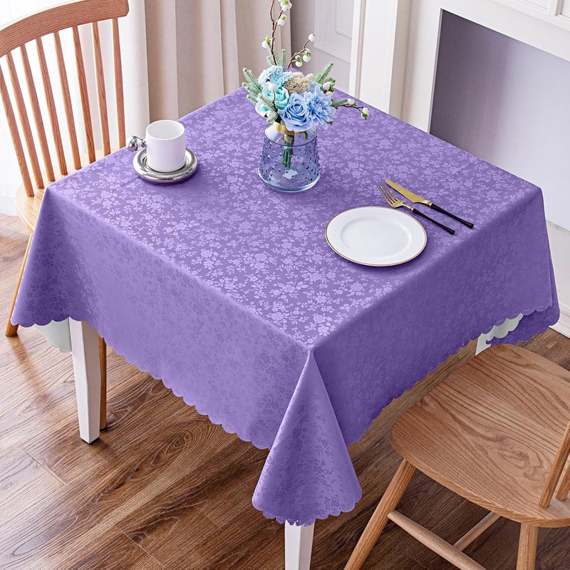 Smiry Square Table Cloth, Waterproof Heavy Duty Vinyl Tablecloths, Wipeable Washable Table Cover for Kitchen and Dining Room (Purple, 54" X 54") - Image 1