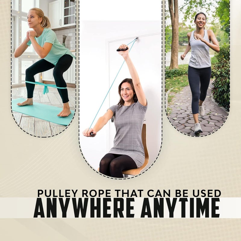 AARAM Overhead Shoulder Pulley Equipment Kit w/Rope for Physical Therapy, for Frozen Shoulder and Hand Physiotherapy Exercise and General Hand Movement Exercise. (Black with Hook) - Image 4