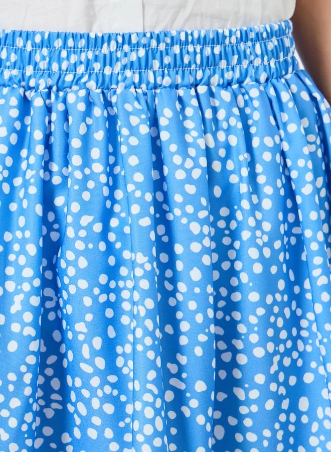 Styli Girls Blue Floral Maxi Skirt