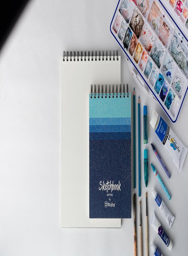 Kitabby - Sketchbook Series - A4 Size (Medium) - Wire-O Bound Sketch Book - Micro-Perforations for Easy Tear Off - 50 Sheets - 160gsm Anti-Ageing, Acid Free, Archival Grade Fine Grain Paper - (Blue) - Image 4