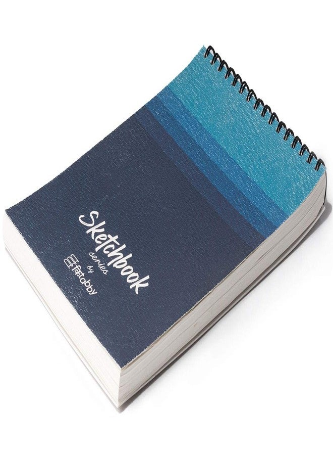 Kitabby - Sketchbook Series - A4 Size (Medium) - Wire-O Bound Sketch Book - Micro-Perforations for Easy Tear Off - 50 Sheets - 160gsm Anti-Ageing, Acid Free, Archival Grade Fine Grain Paper - (Blue) - Image 3