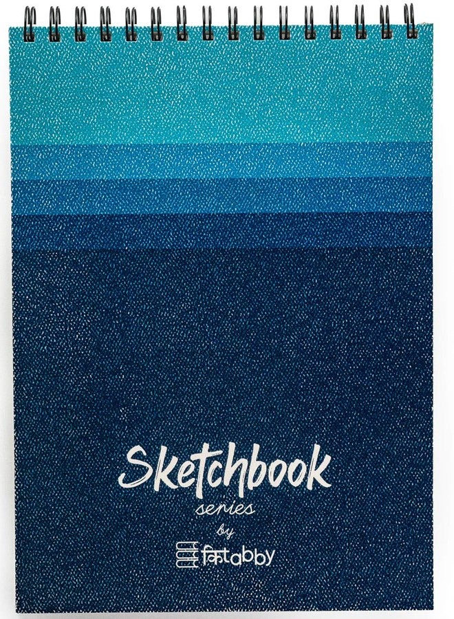 Kitabby - Sketchbook Series - A4 Size (Medium) - Wire-O Bound Sketch Book - Micro-Perforations for Easy Tear Off - 50 Sheets - 160gsm Anti-Ageing, Acid Free, Archival Grade Fine Grain Paper - (Blue) - Image 1