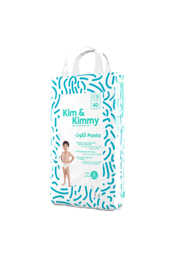 Kim & Kimmy Baby Size 6 Pant Diapers 15 To 20Kg 40 Diapers - Image 1