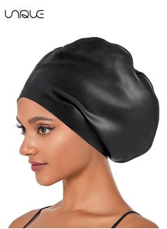 Unique Bathing Cap - Silicone Swim Cap for Women Men Extra Large Special Design Swimming Cap Waterproof Bathing Cap Swim Hat for Very Long Hair Braids Thick Curly Hair Keep Your Hair Dry  - Image 1