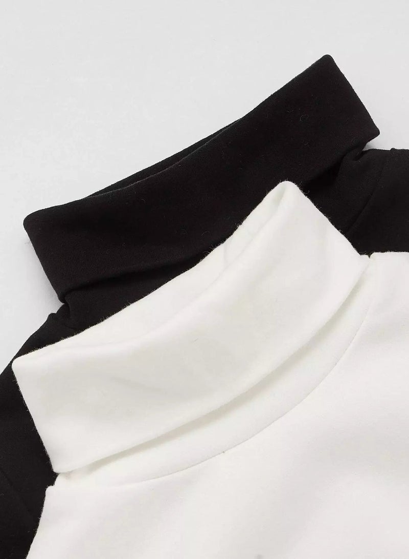 Toddler Boys 2 Pack Cotton Funnel Neck Solid Tee  - Image 3