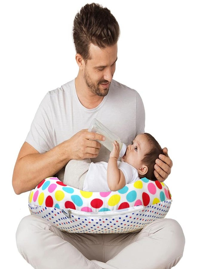 VParents وسادة متعددة الأغراض من VParents لإطعام الأطفال حديثي الولادة، مصنوعة من القطن، موصى بها للحمل والرضاعة الطبيعية، ومضادة للعث (منقطة) 110495 - Image 1