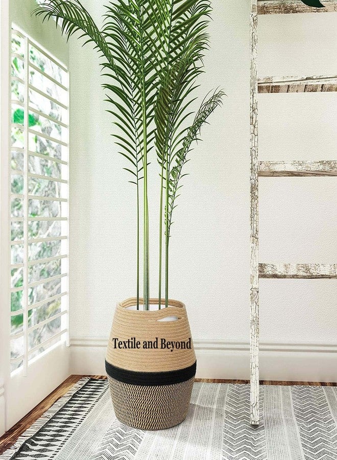Textile and Beyond منظم تخزين صغير من الحبال من Textile and Beyond Boho Home Decor - سلة من الجوت للفواكه، الغسيل، الألعاب، سلة هدايا، صينية أطفال لغرفة المعيشة والمطبخ والحمام (G.2) - Image 2