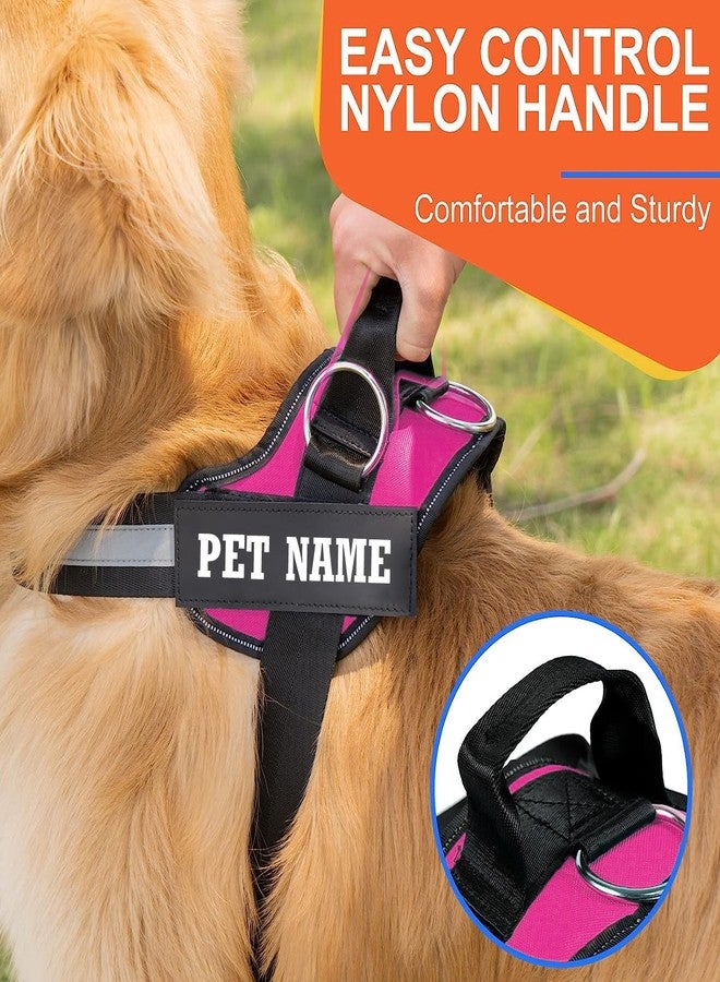 KIKA Pets No Pull Dog Harness with Name | Custom Dog Harness for Large Dogs Golden Retreiver Labrador, Large Size (for 21-35 kgs) Hot Pink with Leash Padded - Image 4