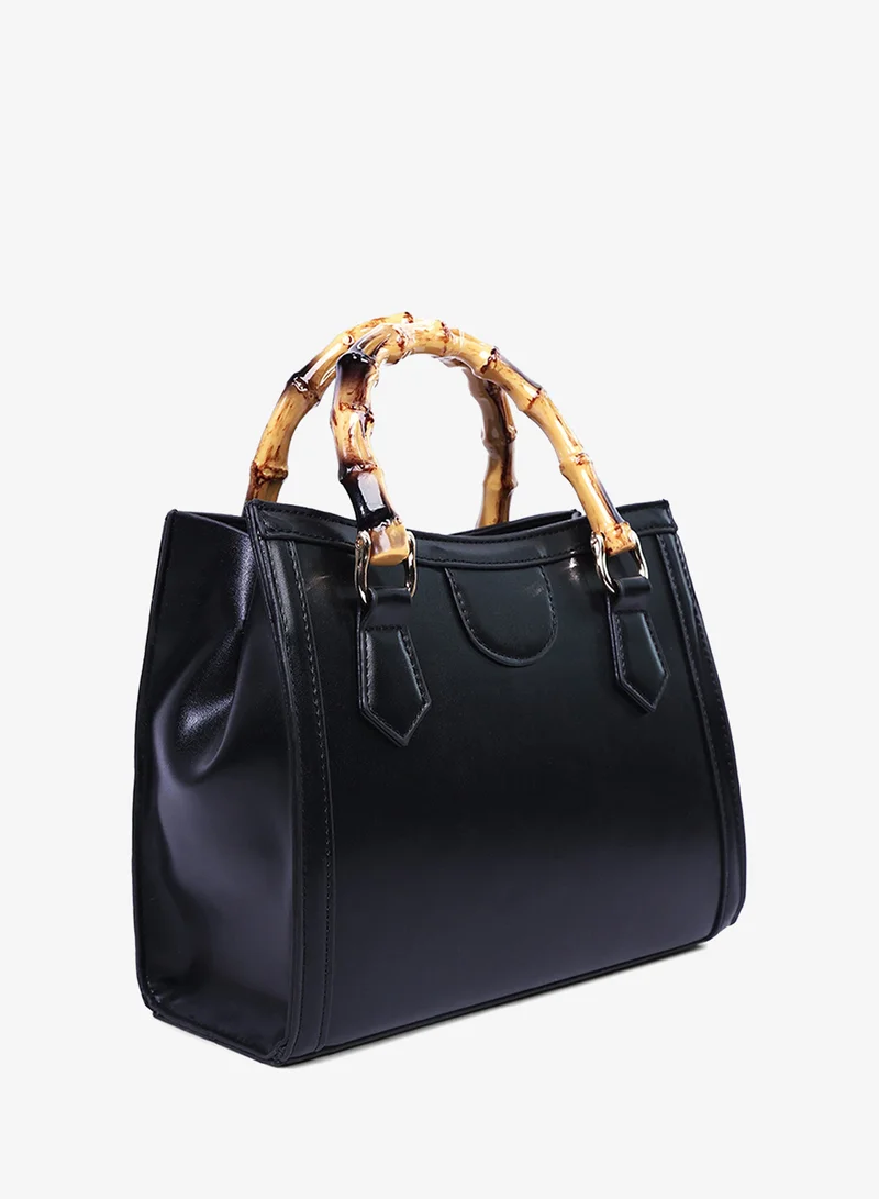 London Rag  London Rag Black Cane Handle Hand Bag for Women | Best Price UAE