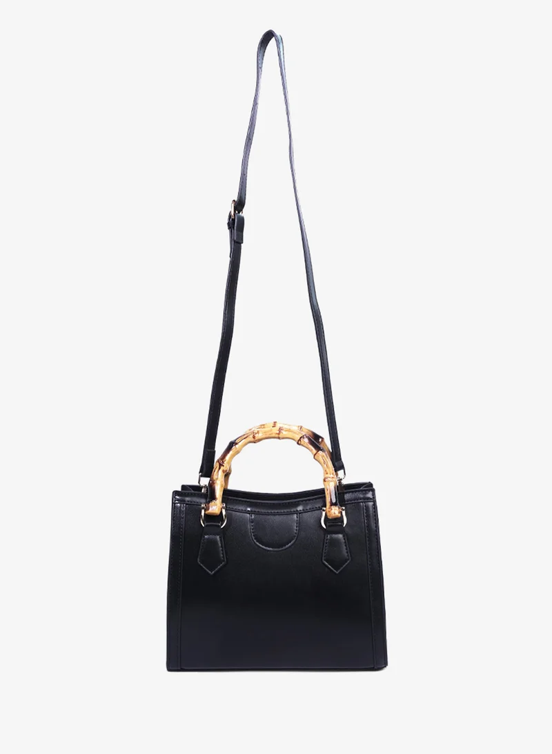 London Rag  London Rag Black Cane Handle Hand Bag for Women | Best Price UAE