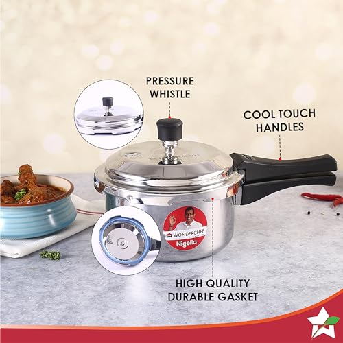 Wonderchef Nigella Tri-Ply Outer Lid Pressure Cooker 2L, 5 Years Warranty - Image 3
