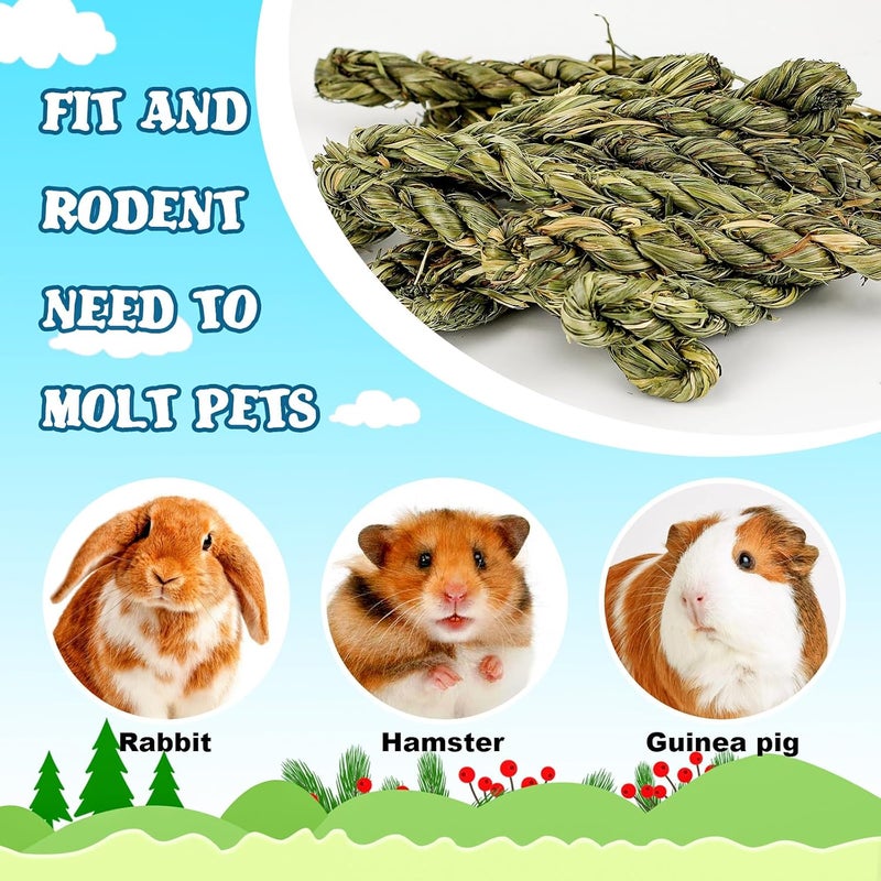 matafat 25 Pieces Timothy Rabbit Hay Toy, Small Animal Treats, Natural Grass Sticks, Chew Toys, Mola Snacks - Image 5