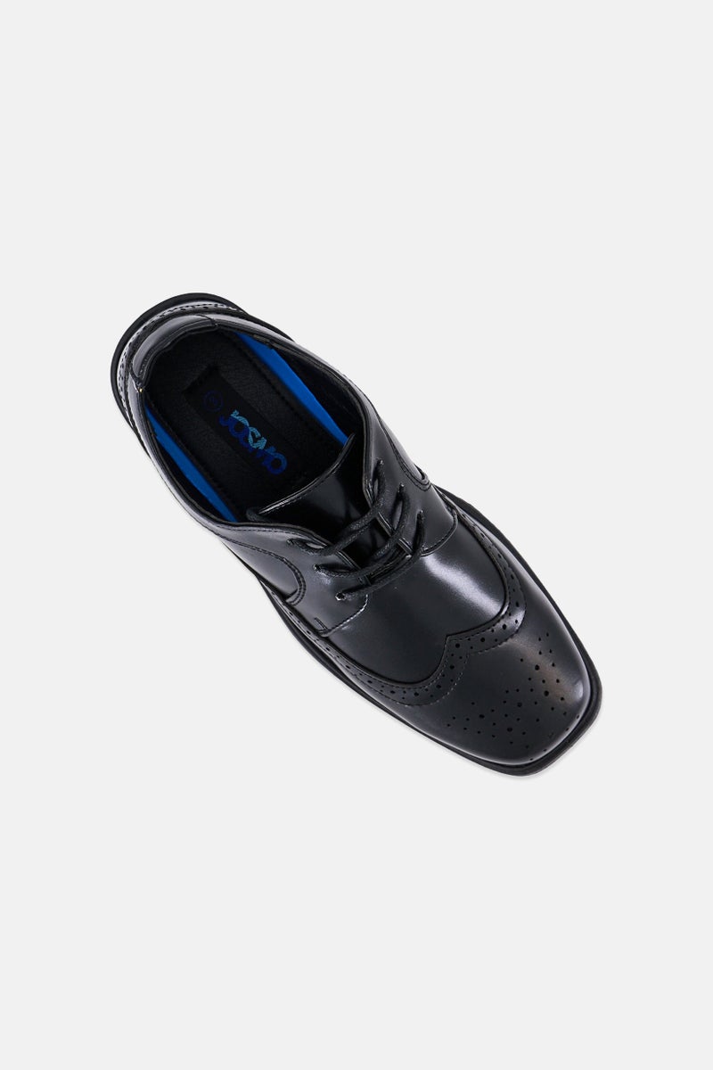 Josmo Kids Boy Lace Up Derby Shoes, Black  - Image 3