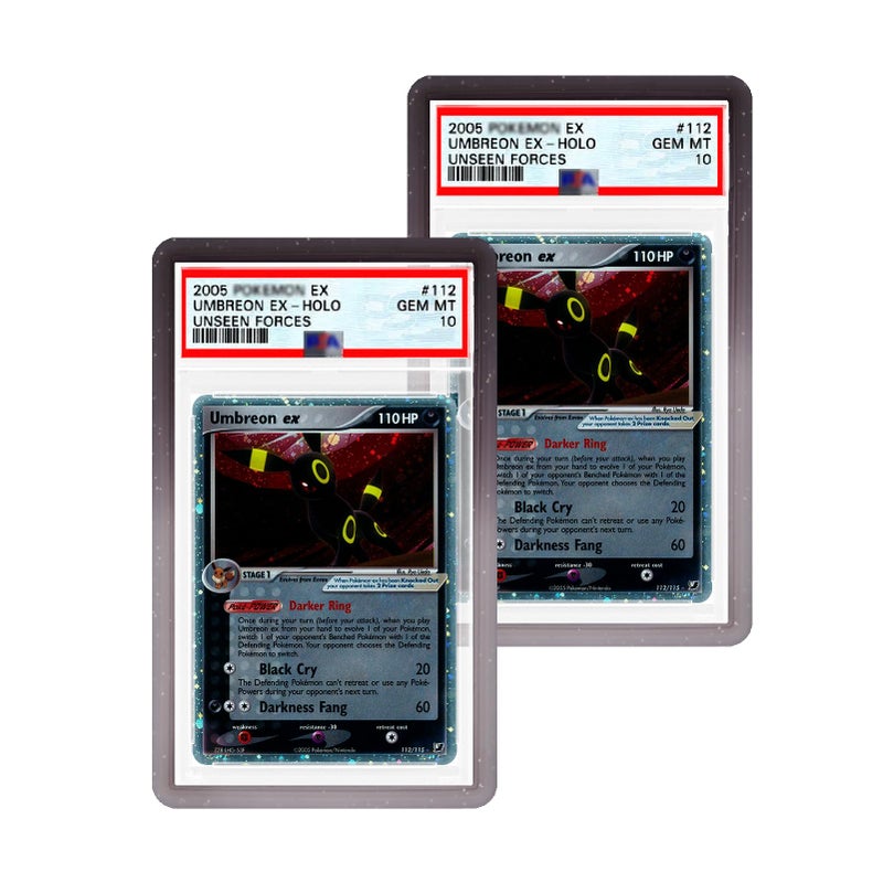NAKIS Slab Guard for PSA Graded Cards, 2-Pack TPU Slab Protector Graded Guard Bumper Guard for PSA Graded Card Only, Gradient Color Glitter Limited Edition, Black-Grey - Image 1