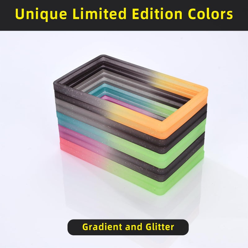 NAKIS Slab Guard for PSA Graded Cards, 2-Pack TPU Slab Protector Graded Guard Bumper Guard for PSA Graded Card Only, Gradient Color Glitter Limited Edition, Black-Grey - Image 2