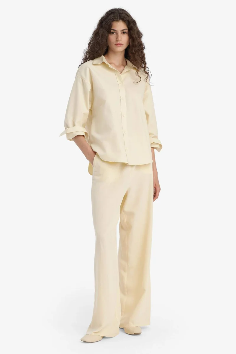 DeFacto Wide Leg With Pockets Linen Blended Trousers