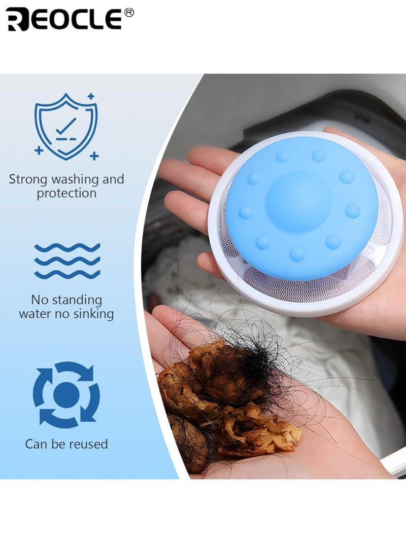ريوكل مجموعة من 3 أكياس شبكية عائمة للغسالة لإزالة الوبر، قابلة لإعادة الاستخدام، تلتقط شعر الحيوانات والألياف أثناء الغسيل، مصنوعة من شبكة بلاستيكية، لا تحتاج إلى كهرباء، وتمنع تشابك الملابس - Image 2