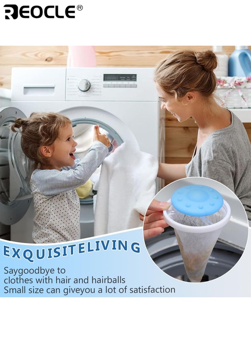 ريوكل مجموعة من 3 أكياس شبكية عائمة للغسالة لإزالة الوبر، قابلة لإعادة الاستخدام، تلتقط شعر الحيوانات والألياف أثناء الغسيل، مصنوعة من شبكة بلاستيكية، لا تحتاج إلى كهرباء، وتمنع تشابك الملابس - Image 4