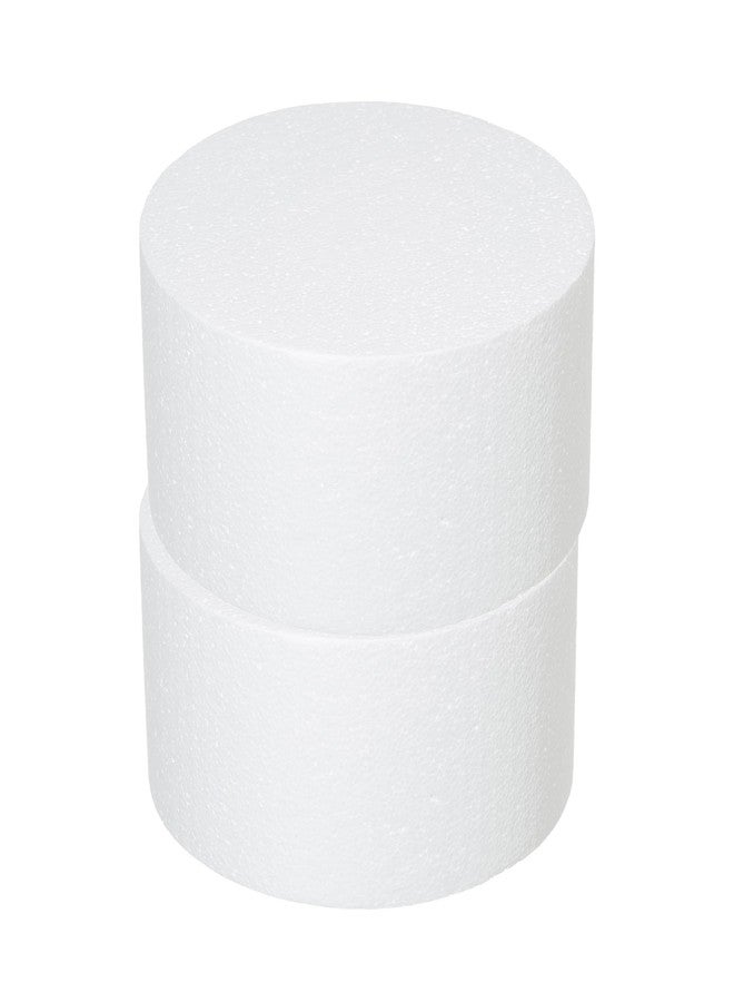 Crafare 8x4Inch Foam Dummy Round Cake for Crafts 2pcs Round Cake Dummy Discs for Cake DIY Projects Wedding Holiday Christmas Crafts Making and School Modeling - Image 4