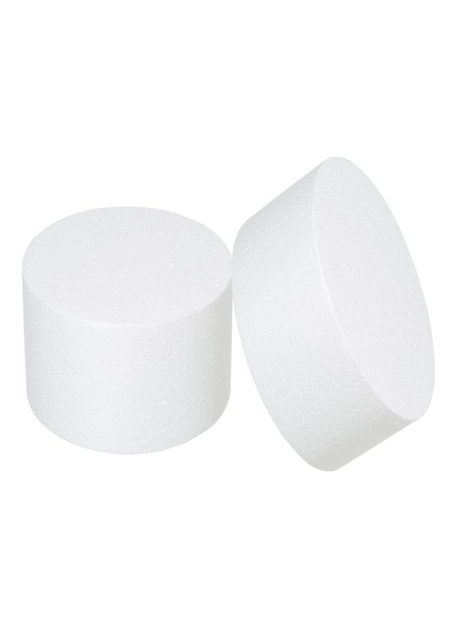 Crafare 8x4Inch Foam Dummy Round Cake for Crafts 2pcs Round Cake Dummy Discs for Cake DIY Projects Wedding Holiday Christmas Crafts Making and School Modeling - Image 3