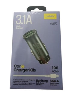 lanex 3.1A Car Charger with Lightning Cable - pzsku/Z0867DDD3B113097425CCZ/45/_/1740092375/51752e0e-b203-4a3d-a704-4e753e7e9a68