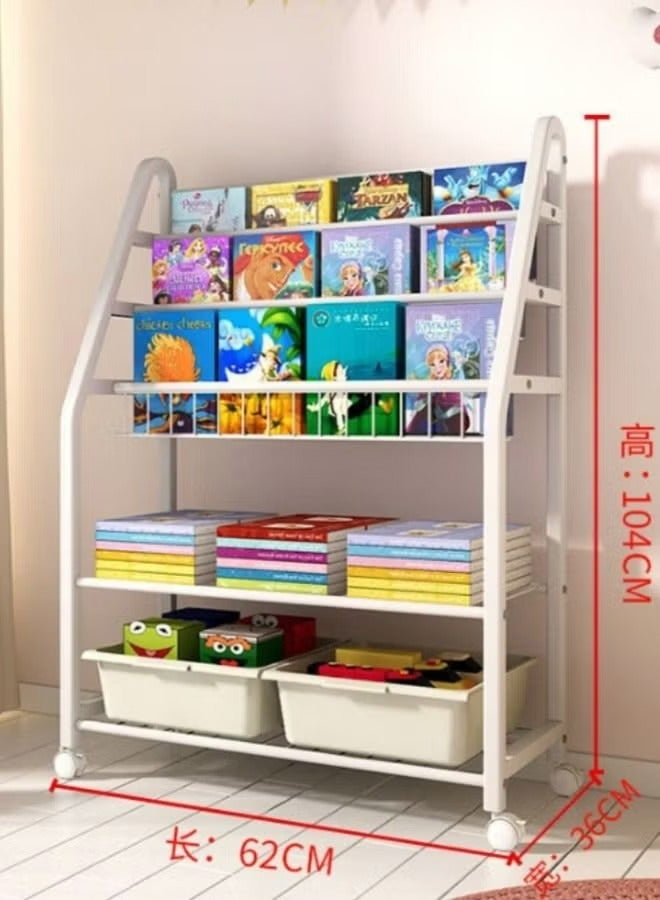 بلومنغ تايم يمكن لأرفف تخزين الأطفال حمل الكتب والألعاب بعجلات عالمية يمكن نقلها في أي وقت  - Image 3