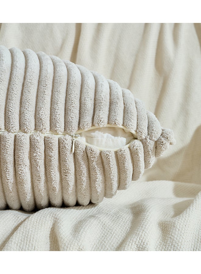 Fancy Homi مجموعة من 2 أغطية وسائد زخرفية محايدة للكنبة، السرير والأريكة، ناعمة ورقيقة بنمط قطن مضلع، تصميم جمالي وحديث - 45x45 سم - بني فاتح - Image 3