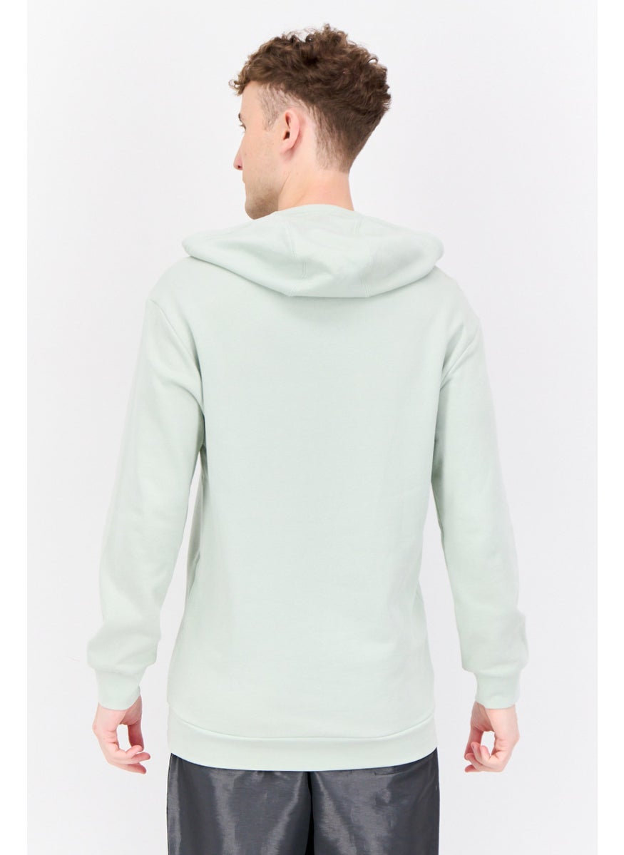Adidas - Men Sportswear Fit Brand Logo Long Sleeves Outdoor Sweatshirt, Mint Green - Image 1