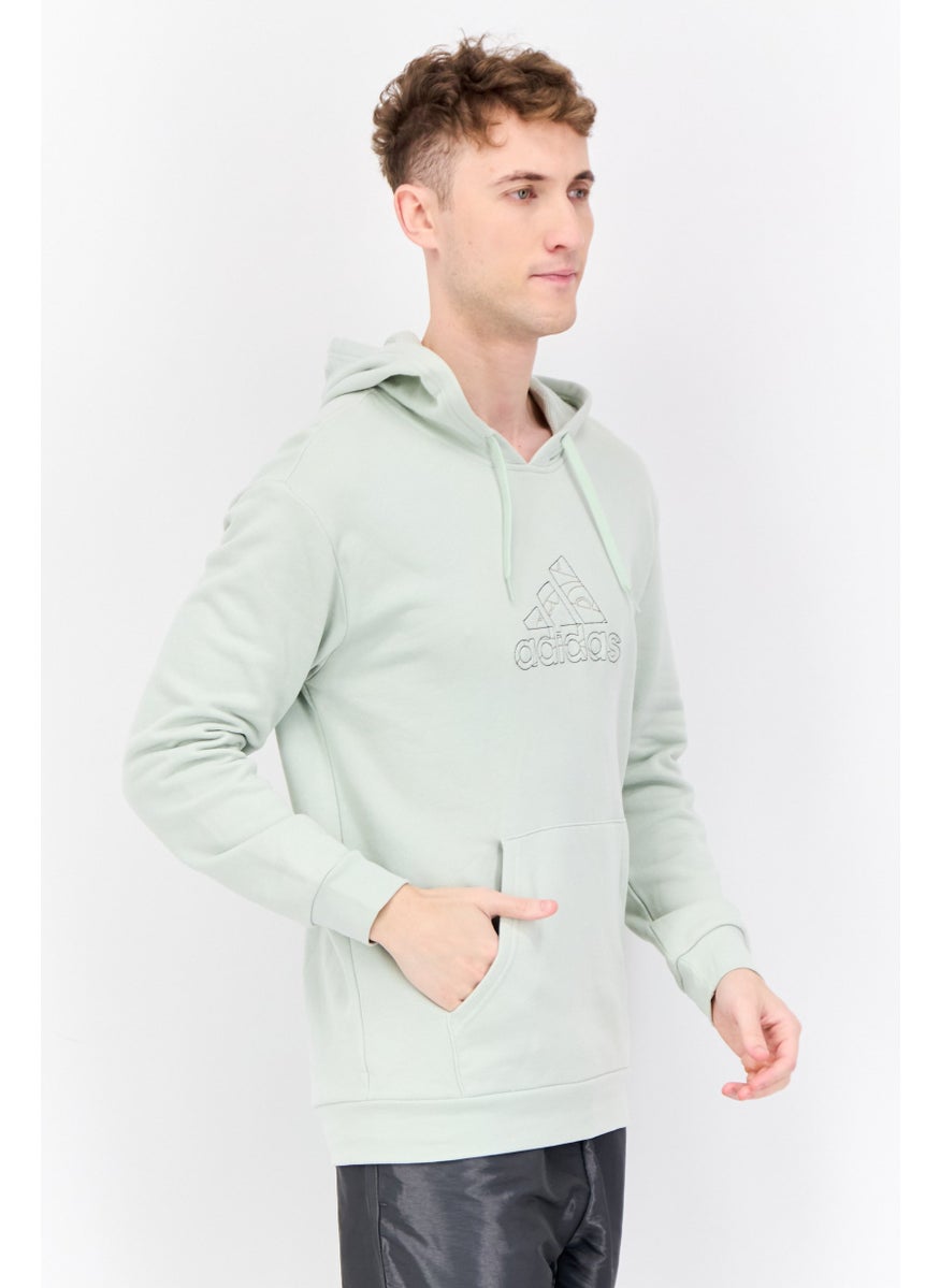 Adidas - Men Sportswear Fit Brand Logo Long Sleeves Outdoor Sweatshirt, Mint Green - Image 1