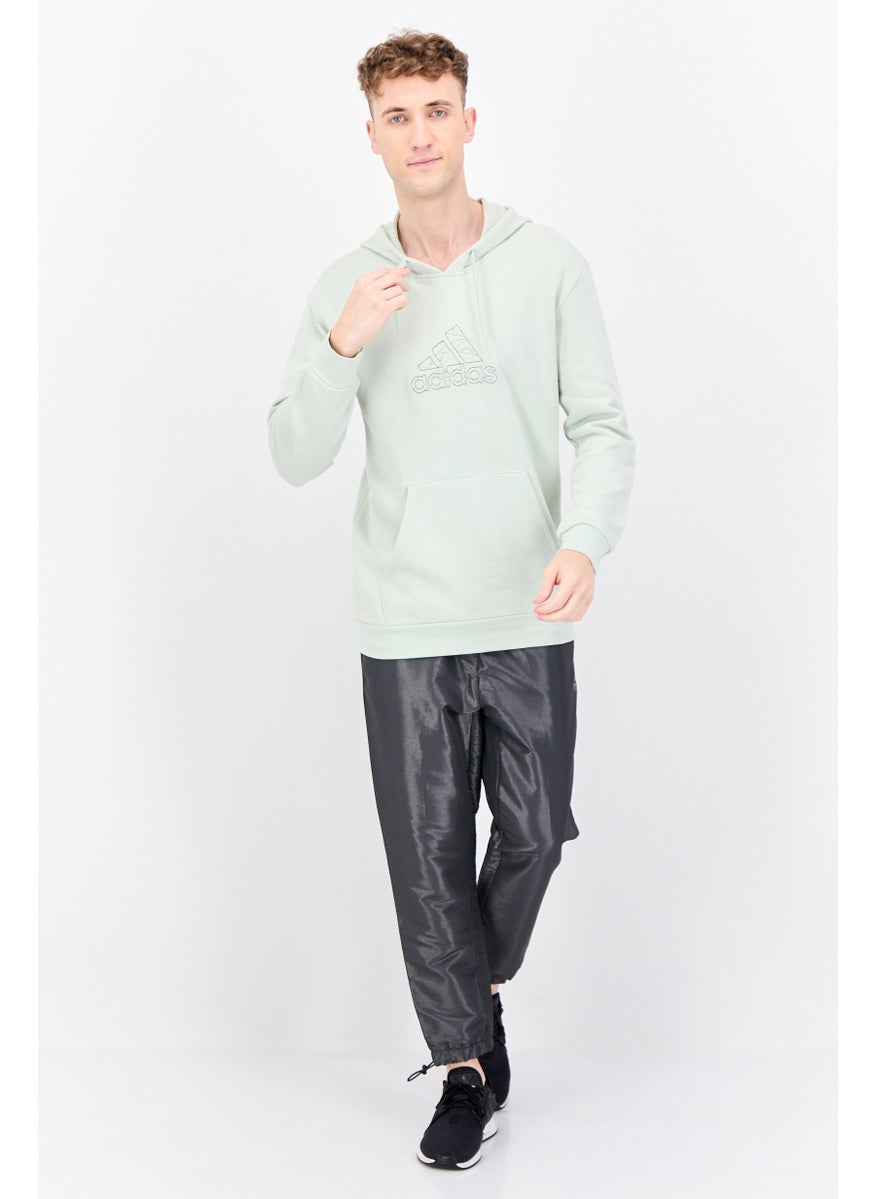 Adidas - Men Sportswear Fit Brand Logo Long Sleeves Outdoor Sweatshirt, Mint Green - Image 1