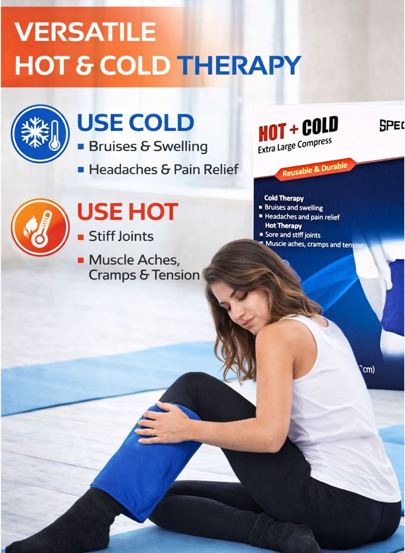 Spectrum Hot & Cold Extra Large Compress 35 x 27.8 cm – XXL Reusable Gel Ice Pack for Back, Shoulder, Knee & Thigh Pain Relief – Microwave & Freezer Safe Heat and Cold Therapy Pad for Swelling, Arthritis, Muscle Cramps, Sports Injury & Post Surgery Recovery - Image 3
