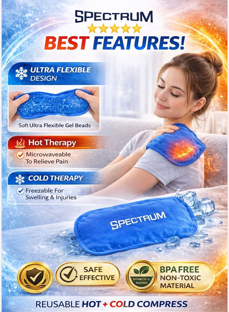 Spectrum Hot & Cold Extra Large Compress 35 x 27.8 cm – XXL Reusable Gel Ice Pack for Back, Shoulder, Knee & Thigh Pain Relief – Microwave & Freezer Safe Heat and Cold Therapy Pad for Swelling, Arthritis, Muscle Cramps, Sports Injury & Post Surgery Recovery - Image 4