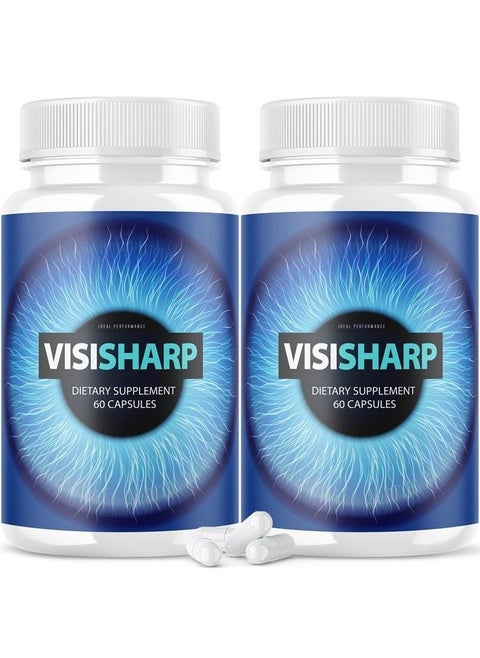 (2 Pack) Visisharp Advanced Eye Health Formula for Eyes Pills Visi Sharp Supplement (120 Capsules)