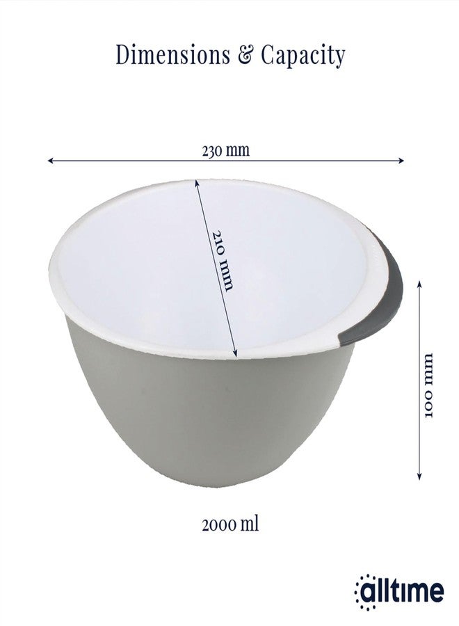 All Time Elite Plastic Mixing Bowl 2000ml | Microwave Safe, Lightweight & Durable Bowl | BPA-Free Kitchen Storage Bowl – Multicolor - Image 3