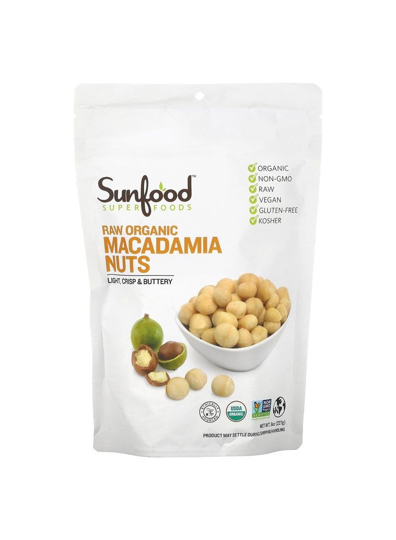 Raw Organic Macadamia Nuts, 8 oz (227 g)