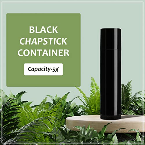 Nsb Herbals 5 Grams / 5 Gm Empty Black Plastic Chapstick/Lip Stick Tube Container for Lip Balm, Lipstick, Cosmetic & Makeup Use (Pack of 12) - Image 2