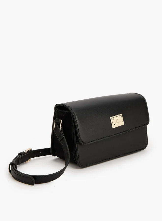 Flora Bella By Shoexpress Textured Crossbody Bag with Button Closure
