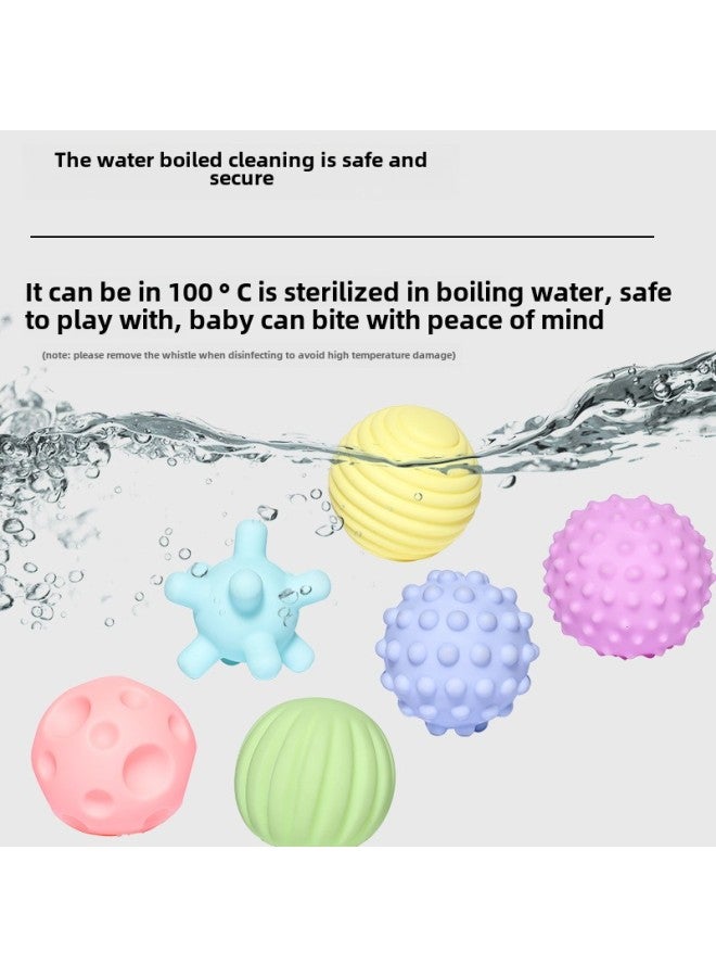 Loquat Puzzle Soft Rubber Hand Grab Ball Baby Toy Massage Touch Touch Touch Sense Grab Hand Grab Ball Manhattan Ball Wholesale-Color:A Set Of 6-】 - Image 3