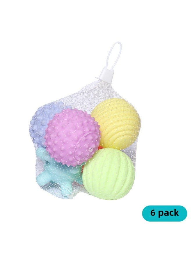 Loquat Puzzle Soft Rubber Hand Grab Ball Baby Toy Massage Touch Touch Touch Sense Grab Hand Grab Ball Manhattan Ball Wholesale-Color:A Set Of 6-】 - Image 1
