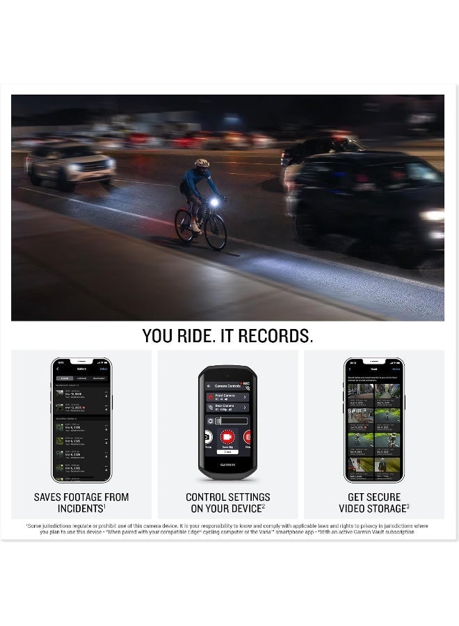 GARMIN Varia Vue Cycling Headlight And 4K Camera, Light Intensity Up To 600 Lumens - Image 4