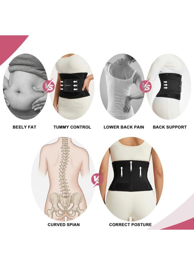 SHAPERX Women Waist Trainer Belt Waist Trimmer Belly Band Body Shaper Sports Girdles Workout Belt, SZ8002-Rose-2XL - Image 5